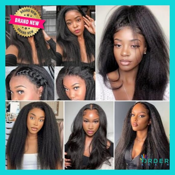 Kinky Straight Human Hair Extensions Brazilian Virgin Remy Yaki Straight Bundles